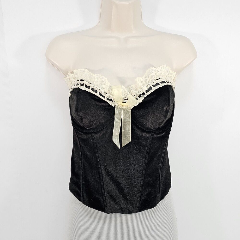 Out From Under × Wild Lovers Kendall Back Velvet Corset Top Bustier Size XL